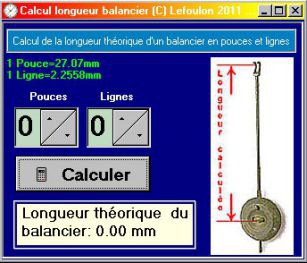 Calcul longueur balancier