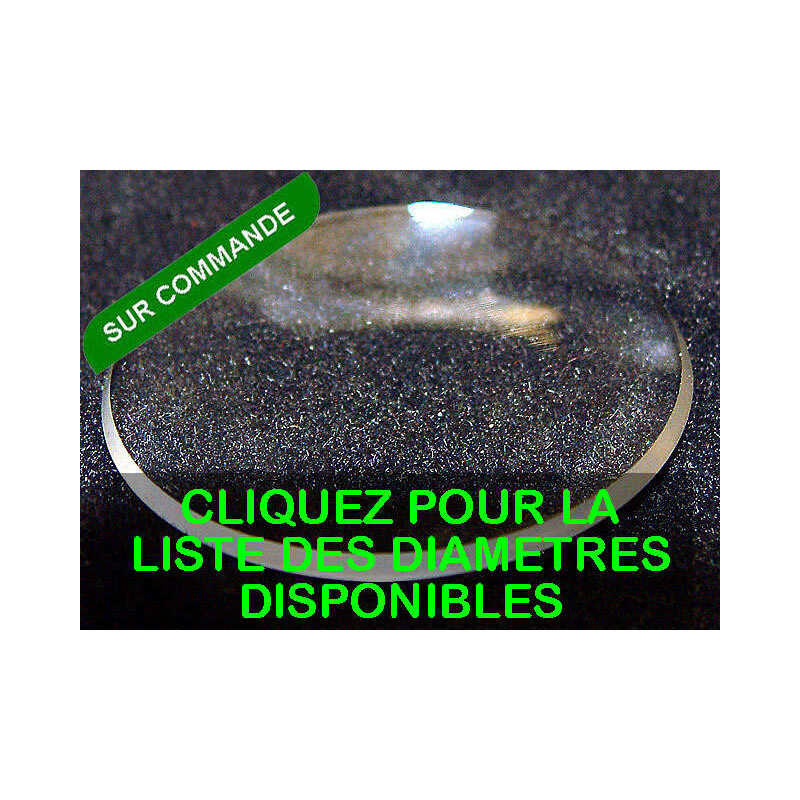 Verre plats biseautés pour pendules et réveils.