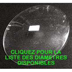 Verre bombé pour pendule et réveil.