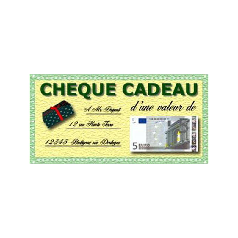 Chèque cadeau 5€
