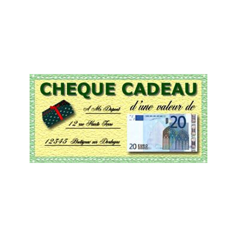 Chèque cadeau 20€