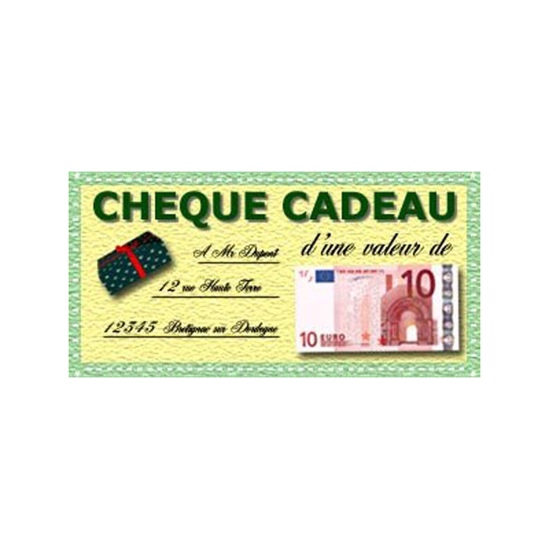 Chèque cadeau 10€