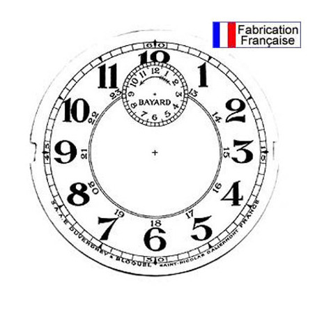 Cadran de remplacement pour réveil Bayard Duverdrey & Bloquel No.3