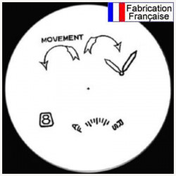 Transfert sérigraphie pour cloche de réveil Uti 8 jours calibre 8A250 version 1.