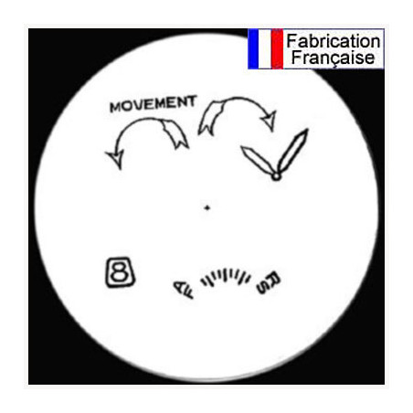 Transfert sérigraphie pour cloche de réveil Uti 8 jours calibre 8A250 version 1.