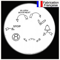 Transfert sérigraphie pour cloche de réveil Uti 8 jours calibre 8A250 version 2.
