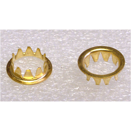 Lot de 2 oeillets (rosillons) diamètre 10mm pour cadrans émail.