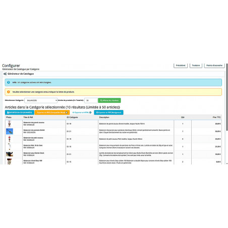 Module Prestashop v8.x Export catégories CSV DOC HTML PDF
