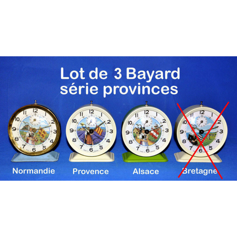 Lot de 3 réveils Bayard provinces