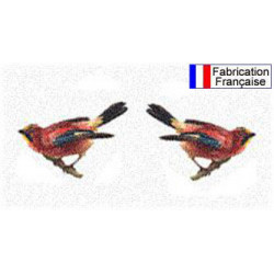 Transfert sérigraphie 2 oiseaux pour décoration pendule.