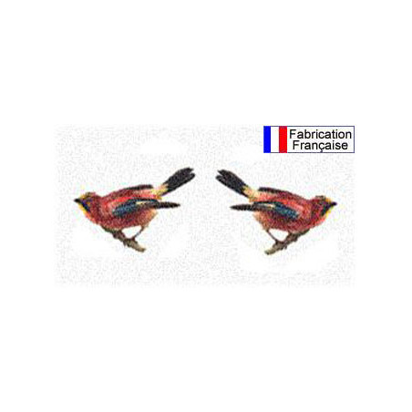 Transfert sérigraphie 2 oiseaux pour décoration pendule.
