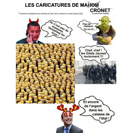 Les caricatures de Macron dit Macronet le petit roi des Français.